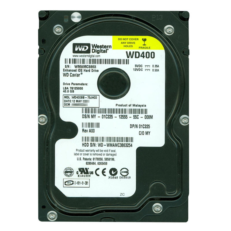 Western Digital - 40GB 7.2K IDE 3.5" 2MB Cache Hard Drive - WD400BB-75JHC0