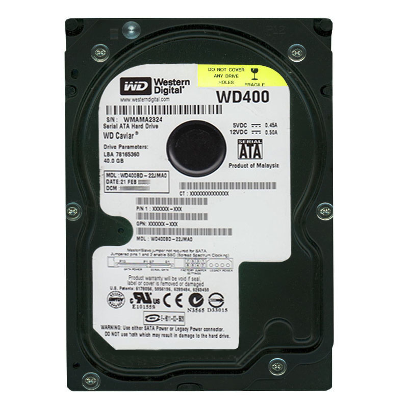 Western Digital - 40GB 7.2K SATA 3.5" 2MB Cache Hard Drive - WD400BD-22JMA0