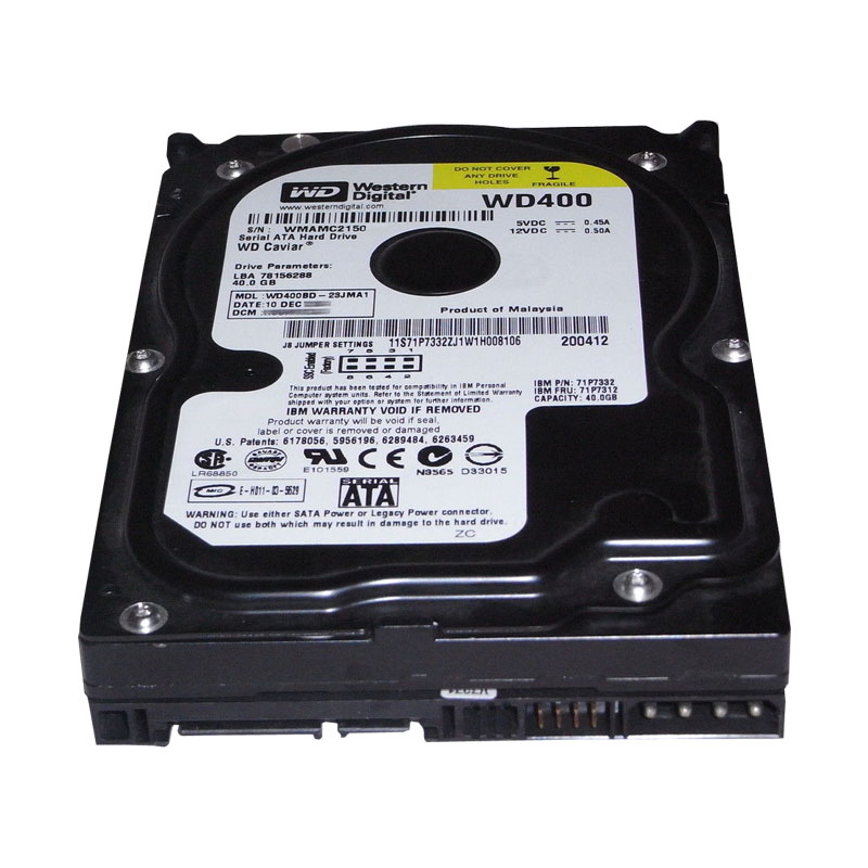 Western Digital - 40GB 7.2K SATA 3.5" 2MB Cache Hard Drive - WD400BD-23JMA1