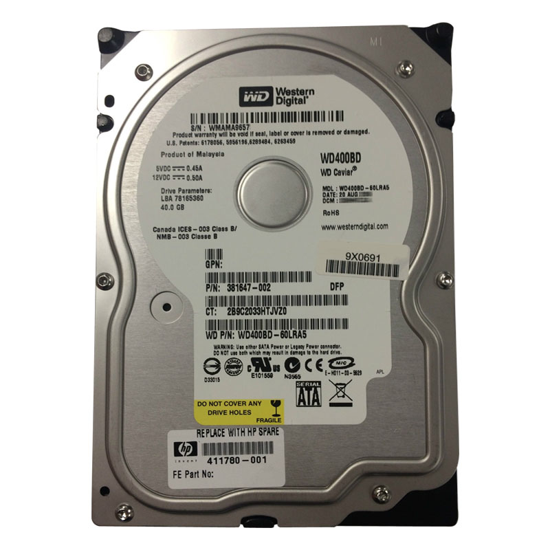 Western Digital - 40GB 7.2K SATA 3.5" 2MB Cache Hard Drive - WD400BD-60LRA5