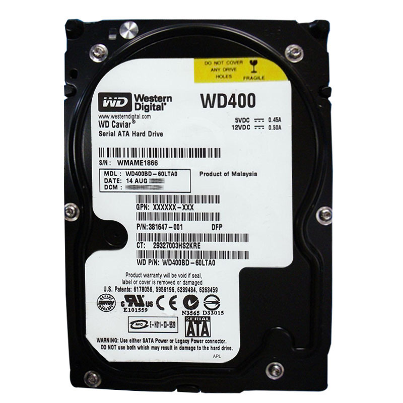 Western Digital - 40GB 7.2K SATA 3.5" 2MB Cache Hard Drive - WD400BD-60LTA0
