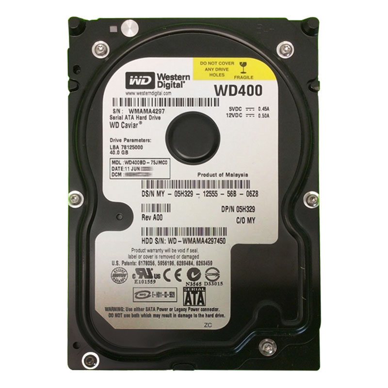 Western Digital - 40GB 7.2K SATA 3.5" 2MB Cache Hard Drive - WD400BD-75JMC0