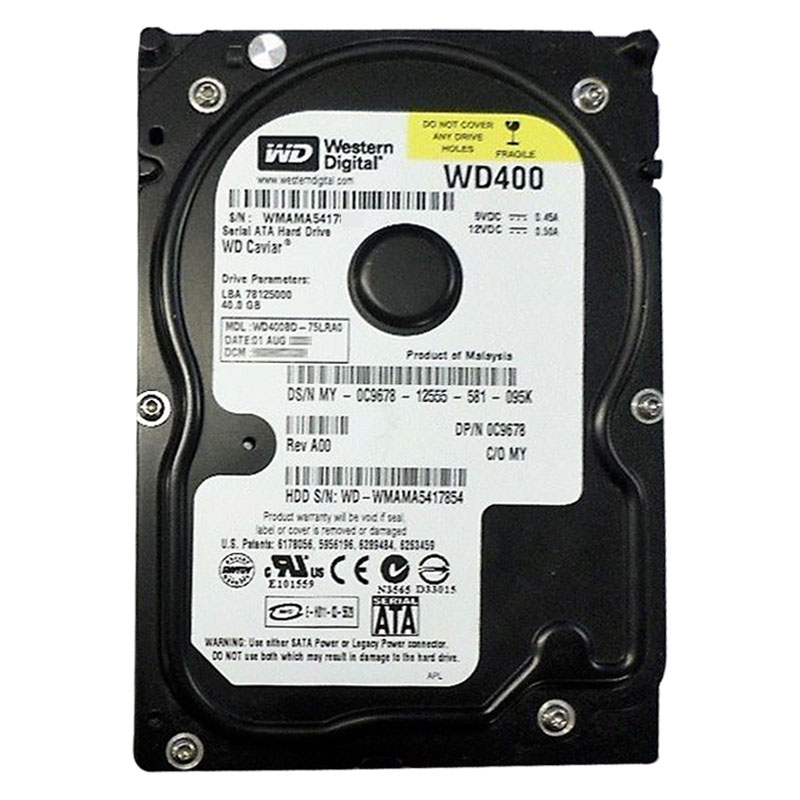 Western Digital - 40GB 7.2K SATA 3.5" 2MB Cache Hard Drive - WD400BD-75LRA0