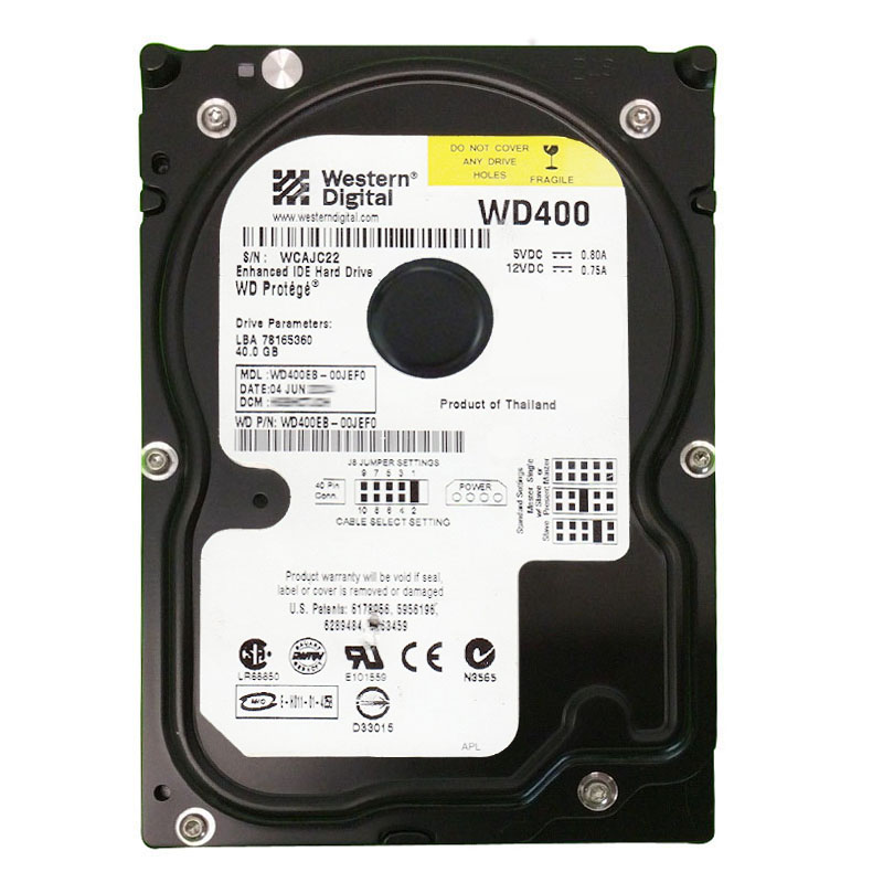 Western Digital - 40GB 5.4K IDE 3.5" 2MB Cache Hard Drive - WD400EB-00JEF0