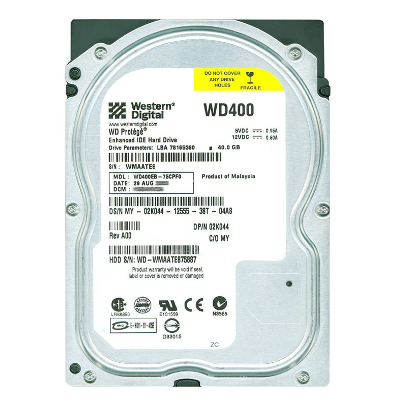 Western Digital - 40GB 5.4K IDE 3.5" 2MB Cache Hard Drive - WD400EB-75CPF0