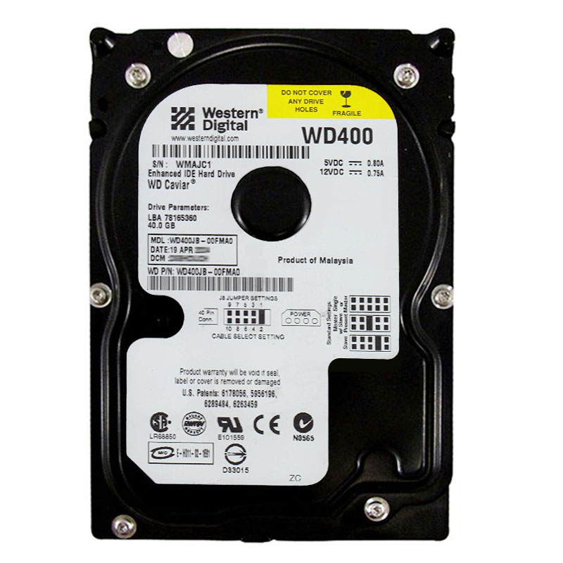 Western Digital - 40GB 7.2K IDE 3.5" 8MB Cache Hard Drive - WD400JB-00FMA0