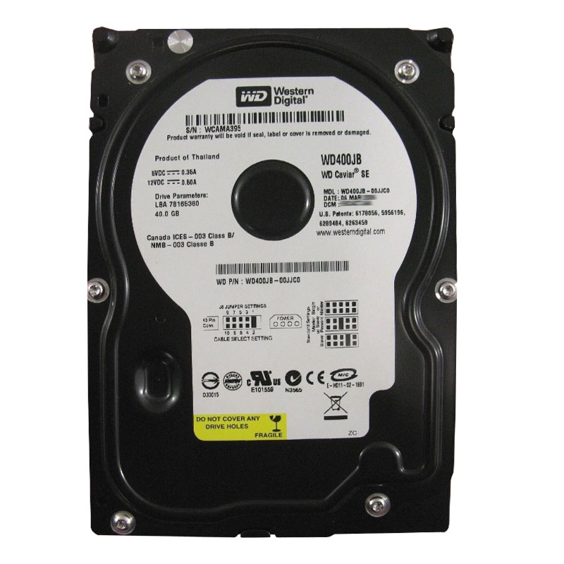 Western Digital - 40GB 7.2K IDE 3.5" 8MB Cache Hard Drive - WD400JB-00JJC0