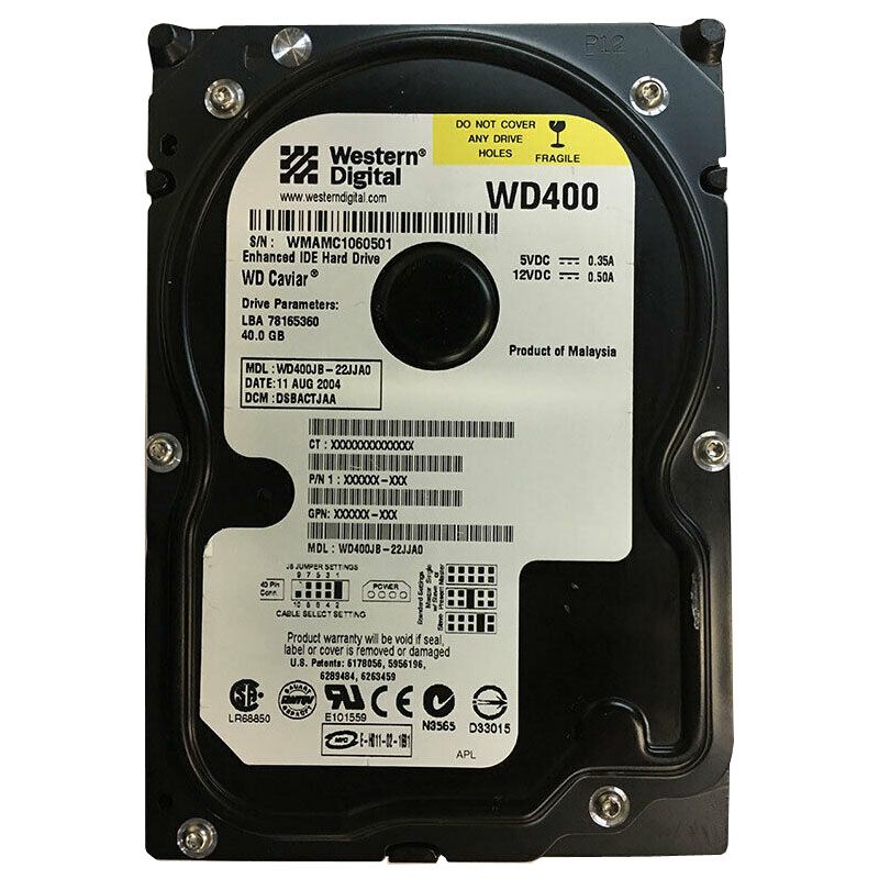 Western Digital - 40GB 7.2K 3.5" Hard Drive - WD400JB-22JJA0