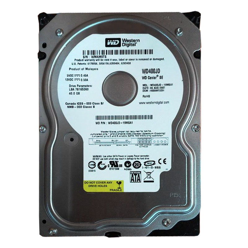 Western Digital - 40GB 7.2K SATA 3.0Gbps 3.5" 8MB Cache Hard Drive - WD400JD-19MSA1