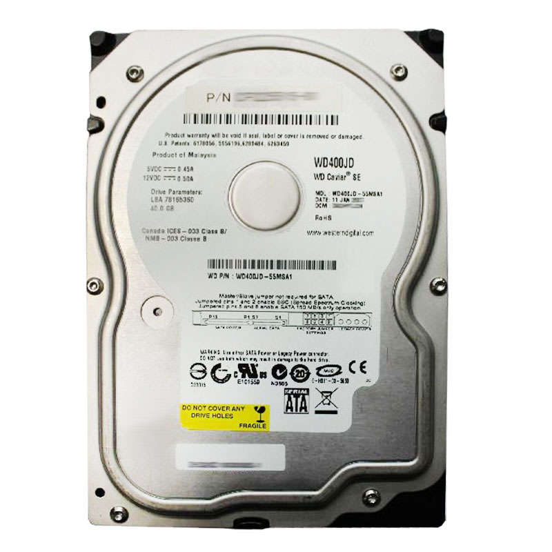 Western Digital - 40GB 7.2K SATA 3.0Gbps 3.5" 8MB Cache Hard Drive - WD400JD-55MSA1