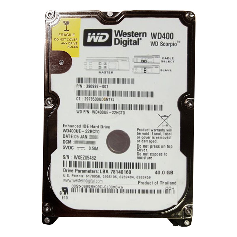 Western Digital - 40GB 5.4K IDE 2.5" 2MB Cache Hard Drive - WD400UE-22HCT0