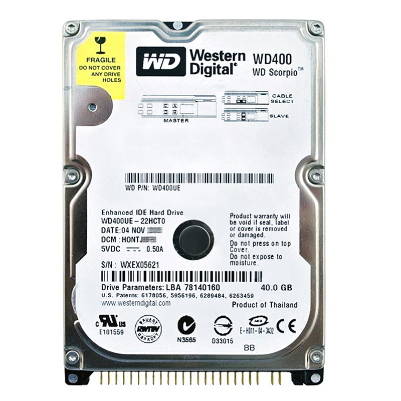 Western Digital - 40GB 5.4K ATA/100 2.5" 2MB Cache Hard Drive - WD400UE