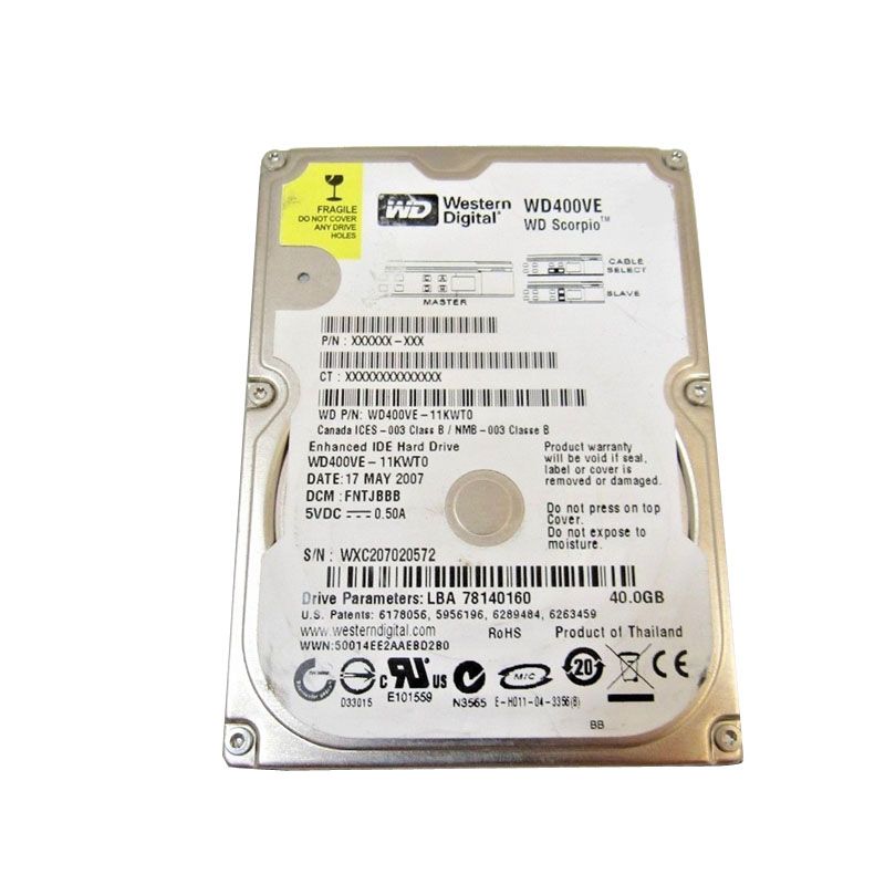 Western Digital - 40GB 5.4K 2.5" Hard Drive - WD400VE-11KWT0