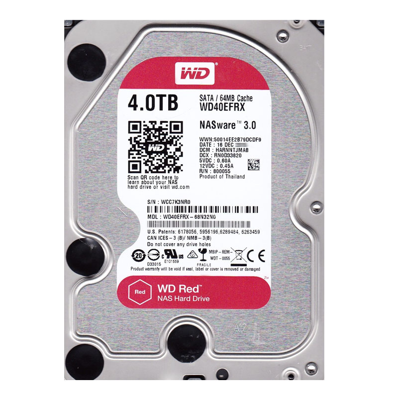 Western Digital - 4TB 5.4K SATA 6.0Gbps 3.5" 64MB Cache Hard Drive - WD40EFRX-68N32N0