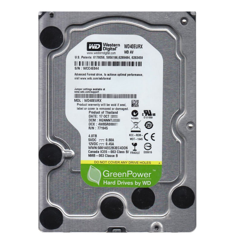 Western Digital - 4TB IntelliPower SATA 6.0Gbps 3.5" 64MB Hard Drive - WD40EURX
