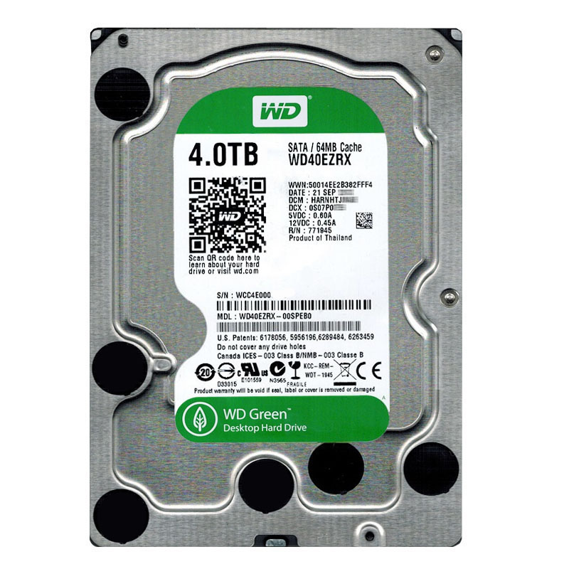 Western Digital - 4TB IntelliPower SATA 6.0Gbps 3.5" 64MB Hard Drive - WD40EZRX-00SPEB0