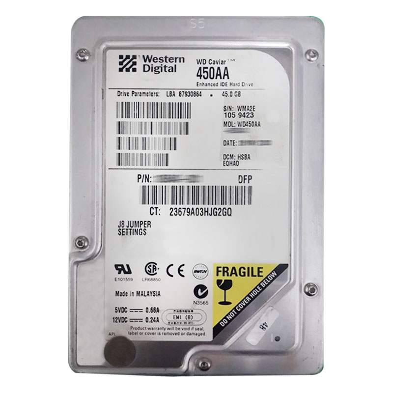 Western Digital - 45GB 5.4K IDE 3.5" 2MB Cache Hard Drive - WD450AA-00BAA0