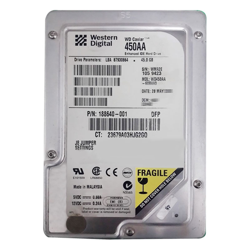 Western Digital - 45GB 5.4K IDE 3.5" 2MB Cache Hard Drive - WD450AA-60BAA0