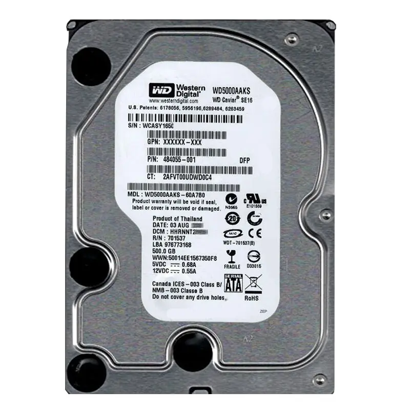 WD5000AAKS-60A7B0.jpg Western Digital - 500GB 7.2K SATA 3.0Gbps 3.5" 16MB Hard Drive - WD5000AAKS-60A7B0 - Image 1