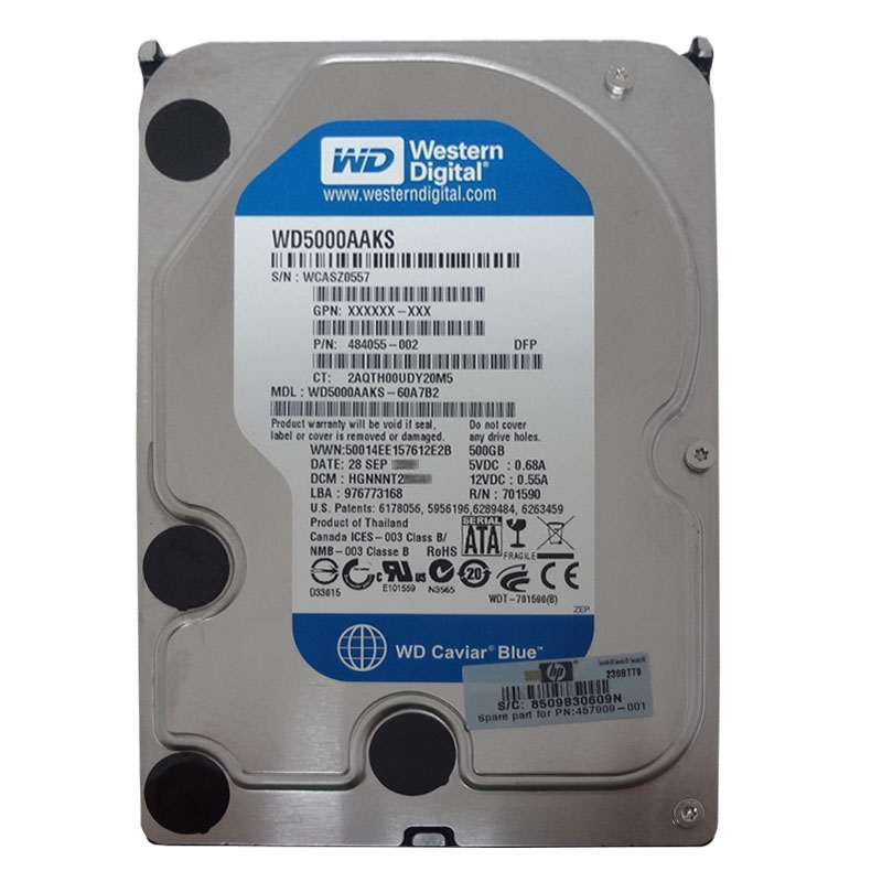 Western Digital - 500GB 7.2K SATA 3.0Gbps 3.5" 16MB Hard Drive - WD5000AAKS-60A7B2