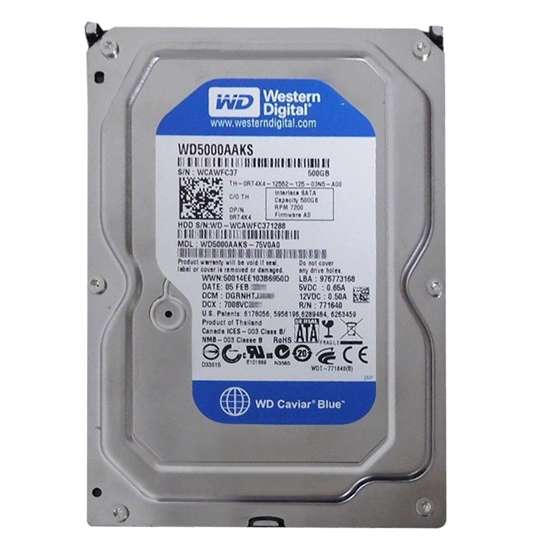 Western Digital - 500GB 7.2K SATA 3.0Gbps 3.5" 16MB Hard Drive - WD5000AAKS-75V0A0