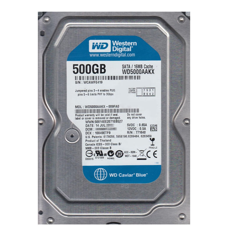 Western Digital - 500GB 7.2K SATA 6.0Gbps 3.5" 16MB Cache Hard Drive - WD5000AAKX-009FA0