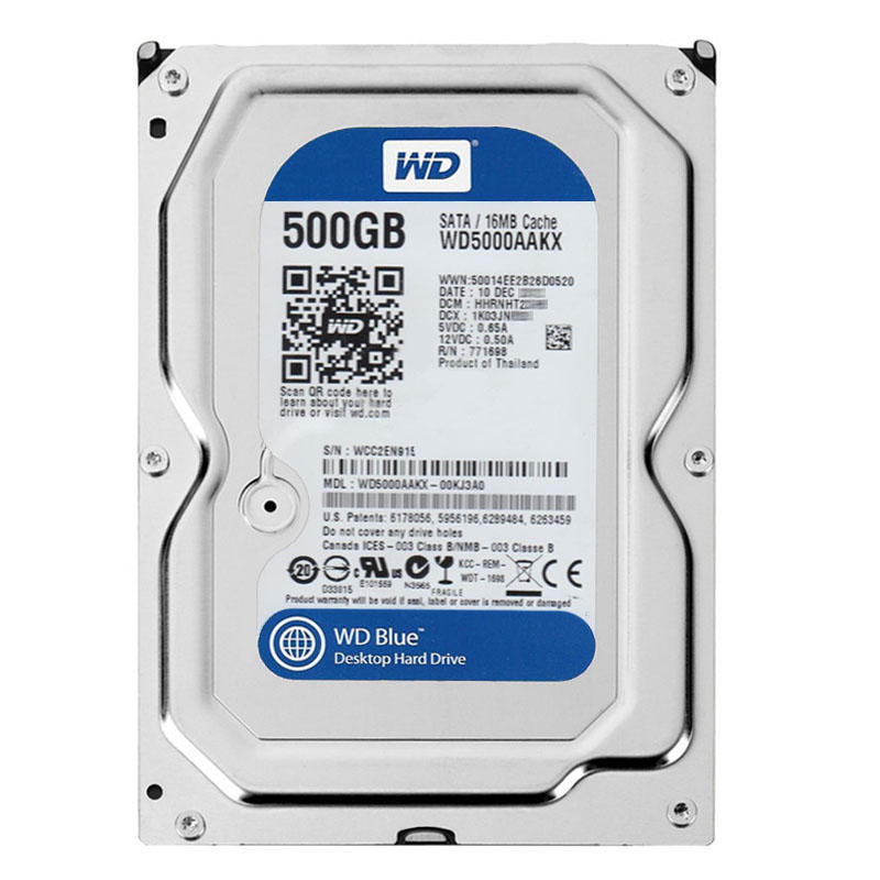 Western Digital - 500GB 7.2K SATA 6.0Gbps 3.5" 16MB Hard Drive - WD5000AAKX-00KJ3A0