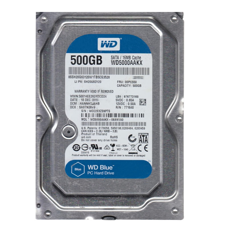 Western Digital - 500GB 7.2K SATA 3.5" 16MB Cache Hard Drive - WD5000AAKX-08ANVA0