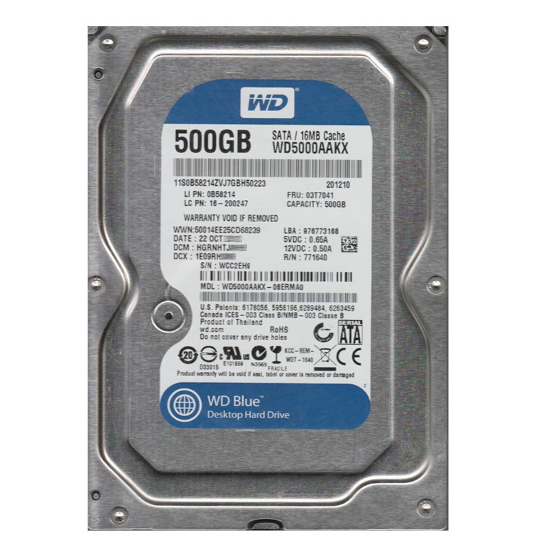 Western Digital - 500GB 7.2K SATA 6.0Gbps 3.5" 16MB Hard Drive - WD5000AAKX-08ERMA0