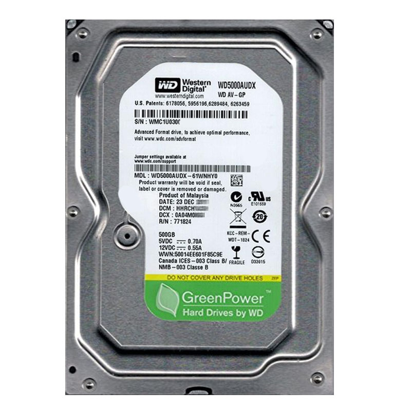 Western Digital - 500GB IntelliPower SATA 6.0Gbps 3.5" 32MB Hard Drive - WD5000AUDX-61WNHY0