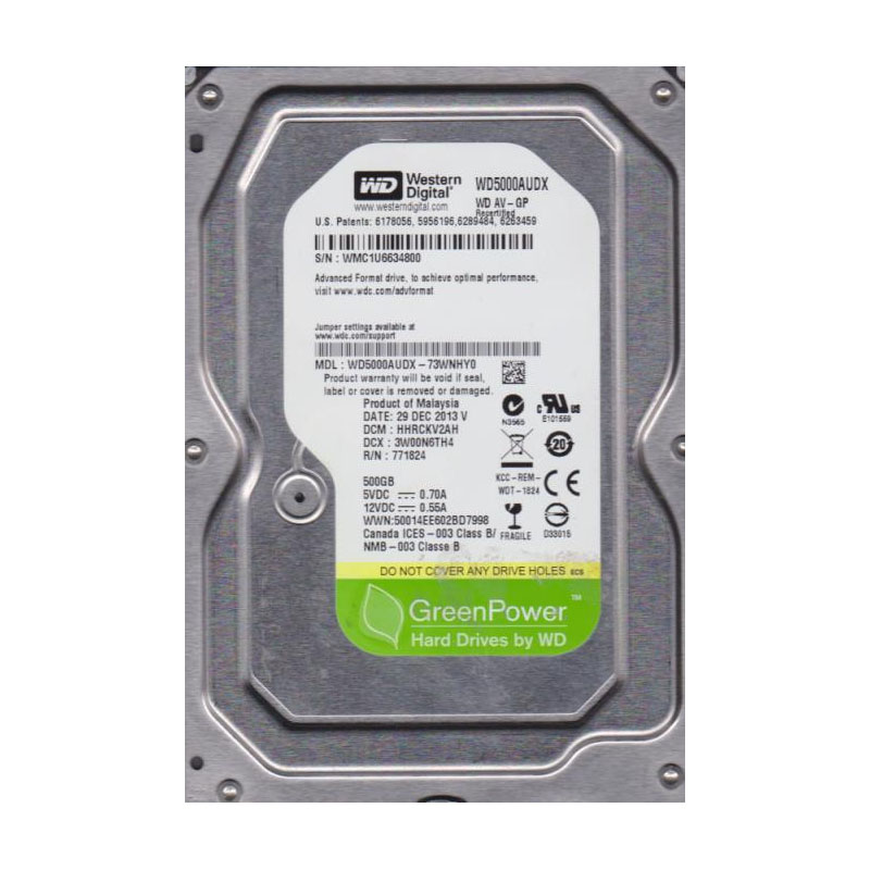Western Digital - 500GB 5.4K SATA 3.5" 32MB Cache Hard Drive - WD5000AUDX-73WNHY0