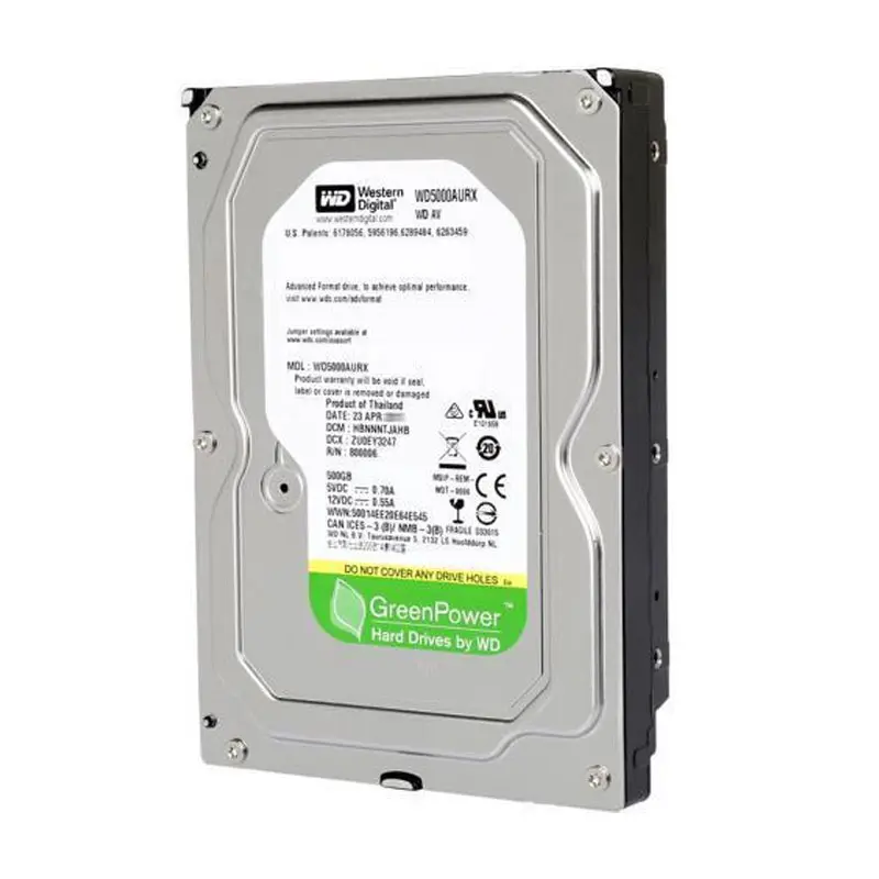 WD5000AURX.jpg Western Digital - 500GB IntelliPower SATA 3.0Gbps 3.5" 64MB Cache Hard Drive - WD5000AURX - Image 1