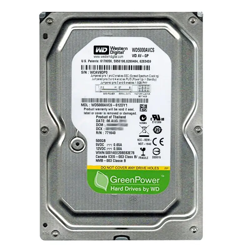 WD5000AVCS-612DY1.jpg Western Digital - 500GB IntelliPower SATA 3.0Gbps 3.5" 16MB Cache Hard Drive - WD5000AVCS-612DY1 - Image 1
