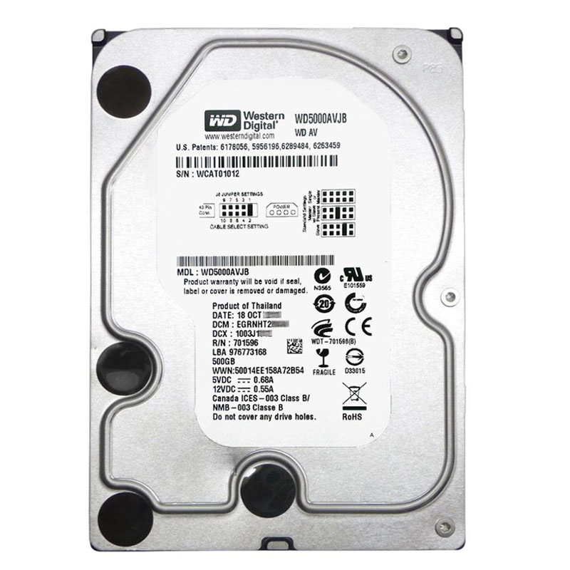 Western Digital - 500GB 7.2K ATA/100 3.5" 8MB Cache Hard Drive - WD5000AVJB