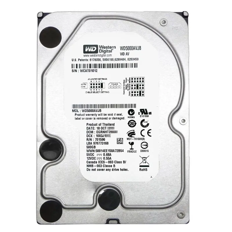 WD5000AVJB.jpg Western Digital - 500GB 7.2K ATA/100 3.5" 8MB Cache Hard Drive - WD5000AVJB - Image 1