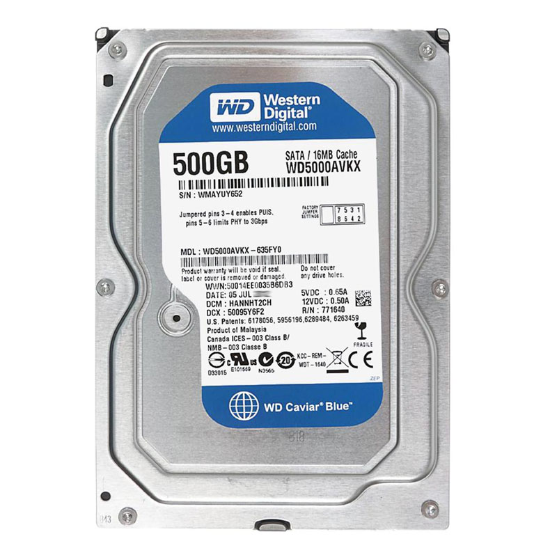 Western Digital - 500GB 7.2K SATA 6.0Gbps 3.5" 16MB Cache Hard Drive - WD5000AVKX-635FY0