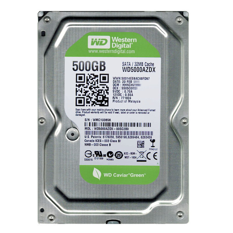 Western Digital - 500GB IntelliPower SATA 6.0Gbps 3.5" 32MB Hard Drive - WD5000AZDX-00SC2B0