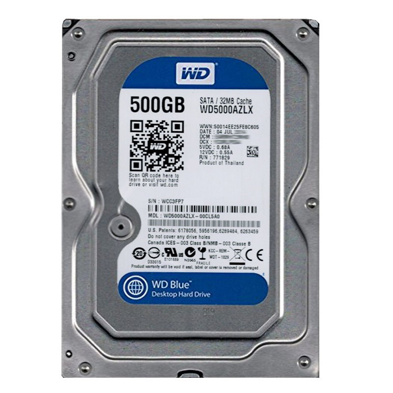 Western Digital - 500GB 7.2K SATA 6.0Gbps 3.5" 32MB Cache Hard Drive - WD5000AZLX-00CL5A0