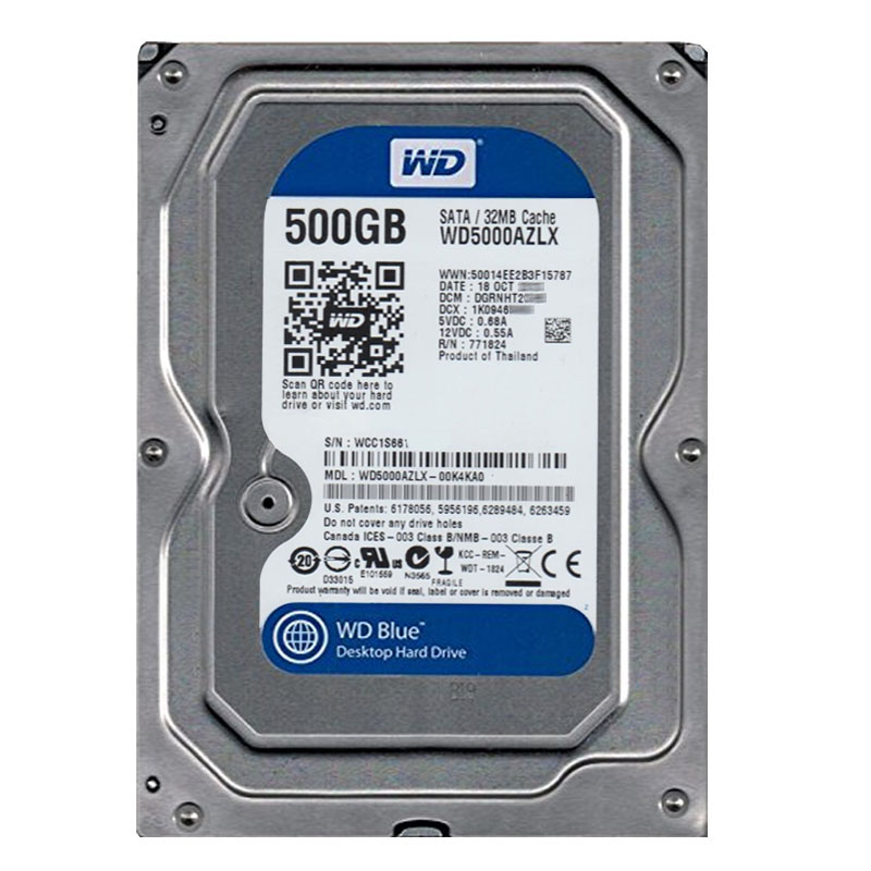 Western Digital - 500GB 7.2K SATA 6.0Gbps 3.5" 32MB Hard Drive - WD5000AZLX-00K4KA0