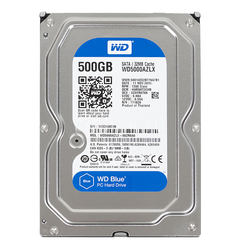 Western Digital - 500GB 7.2K SATA 6.0Gbps 3.5" 32MB Cache Hard Drive - WD5000AZLX-00ZR6A0