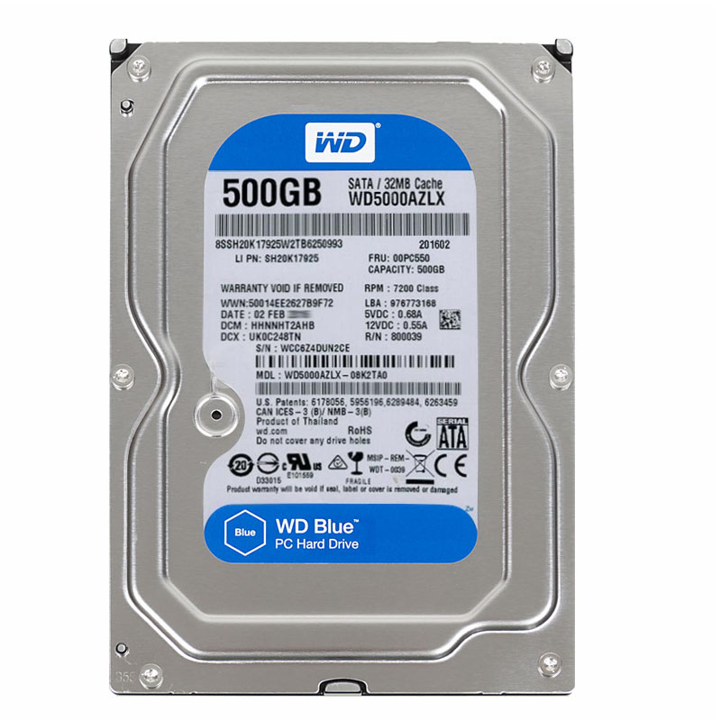 Western Digital - 500GB 7.2K SATA 6.0Gbps 3.5" 32MB Cache Hard Drive - WD5000AZLX-08K2TA0