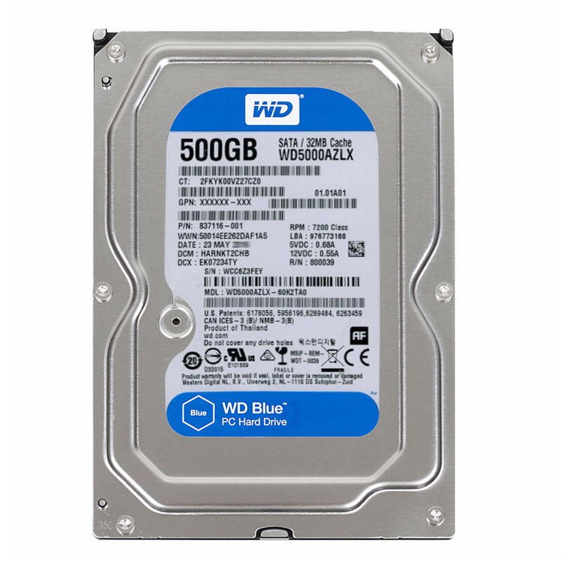 Western Digital - 500GB 7.2K SATA 6.0Gbps 3.5" 32MB Cache Hard Drive - WD5000AZLX-60K2TA0
