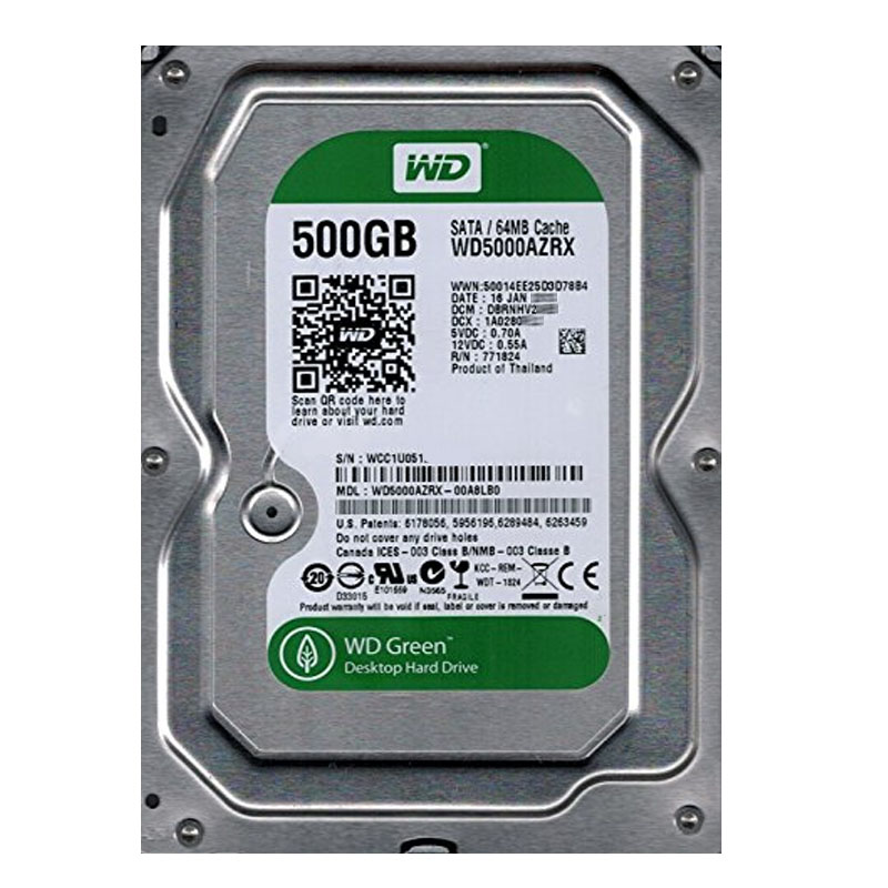 Western Digital - 500GB IntelliPower SATA 6.0Gbps 3.5" 64MB Hard Drive - WD5000AZRX-00A8LB0