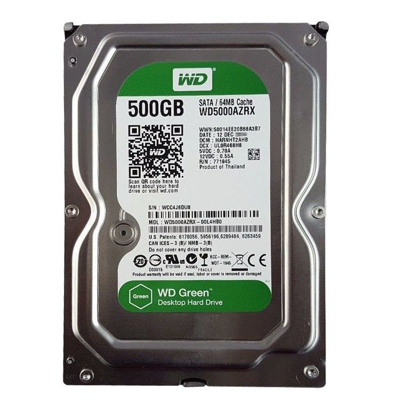 Western Digital - 500GB IntelliPower SATA 3.5" 64MB Cache Hard Drive - WD5000AZRX-00L4HB0