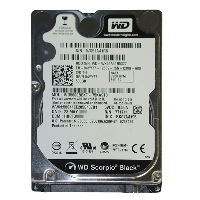 Western Digital - 500GB 7.2K SATA 3.0Gbps 2.5" 16MB Hard Drive - WD5000BEKT-75KA9T0