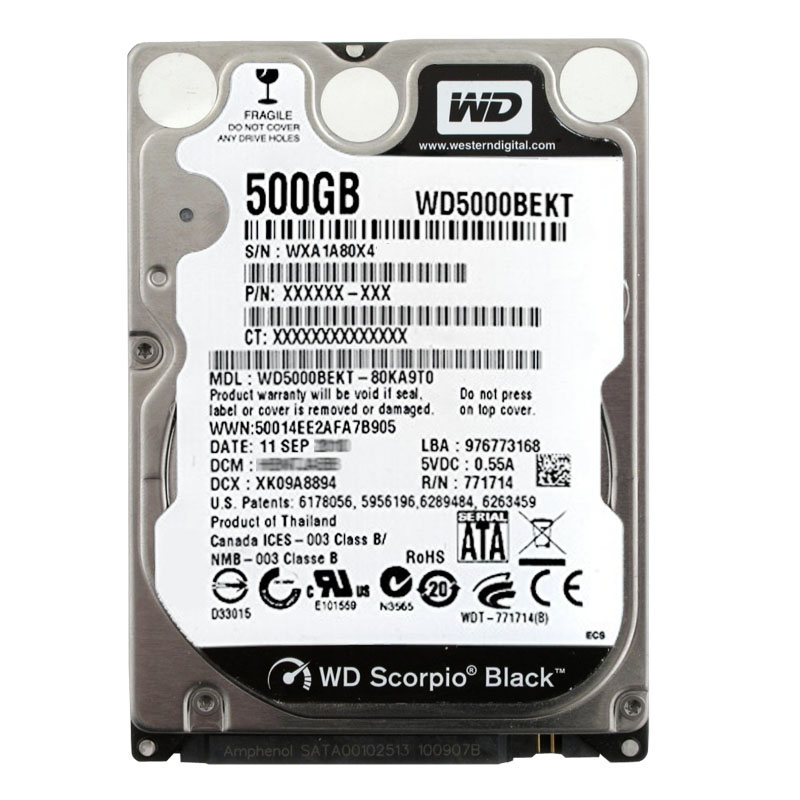 Western Digital - 500GB 7.2K SATA 3.0Gbps 2.5" 16MB Cache Hard Drive - WD5000BEKT-80KA9T0