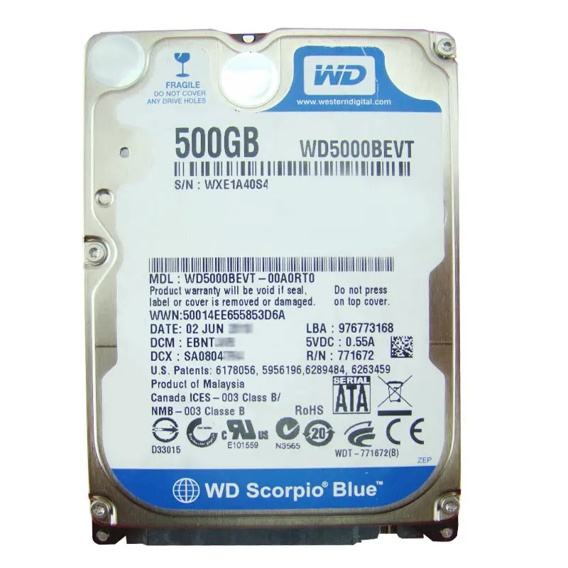 WD5000BEVT-00A0RT0.jpg Western Digital - 500GB 5.4K SATA 3.0Gbps 2.5" 8MB Hard Drive - WD5000BEVT-00A0RT0 - Image 1