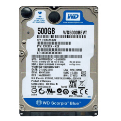 Western Digital - 500GB 5.4K SATA 3.0Gbps 2.5" 8MB Hard Drive - WD5000BEVT-24A0RT0