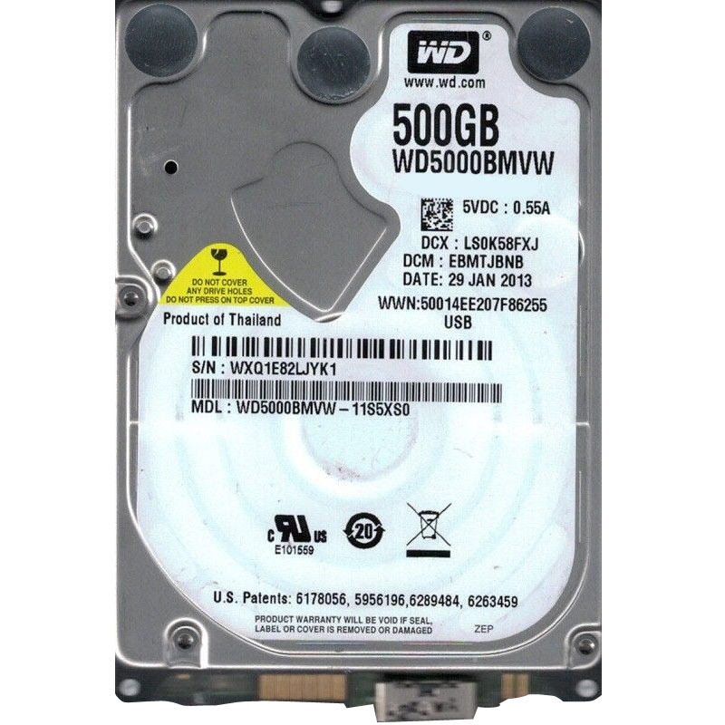 Western Digital - 500GB 2.5" Hard Drive - WD5000BMVW-11S5XS0