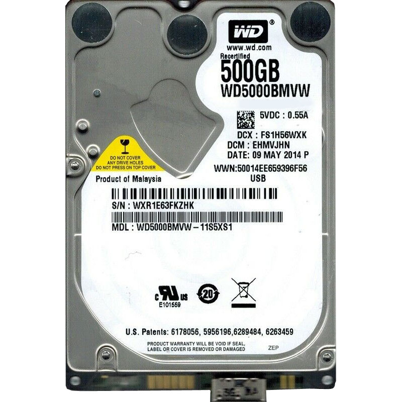 Western Digital - 500GB 2.5" Hard Drive - WD5000BMVW-11S5XS1